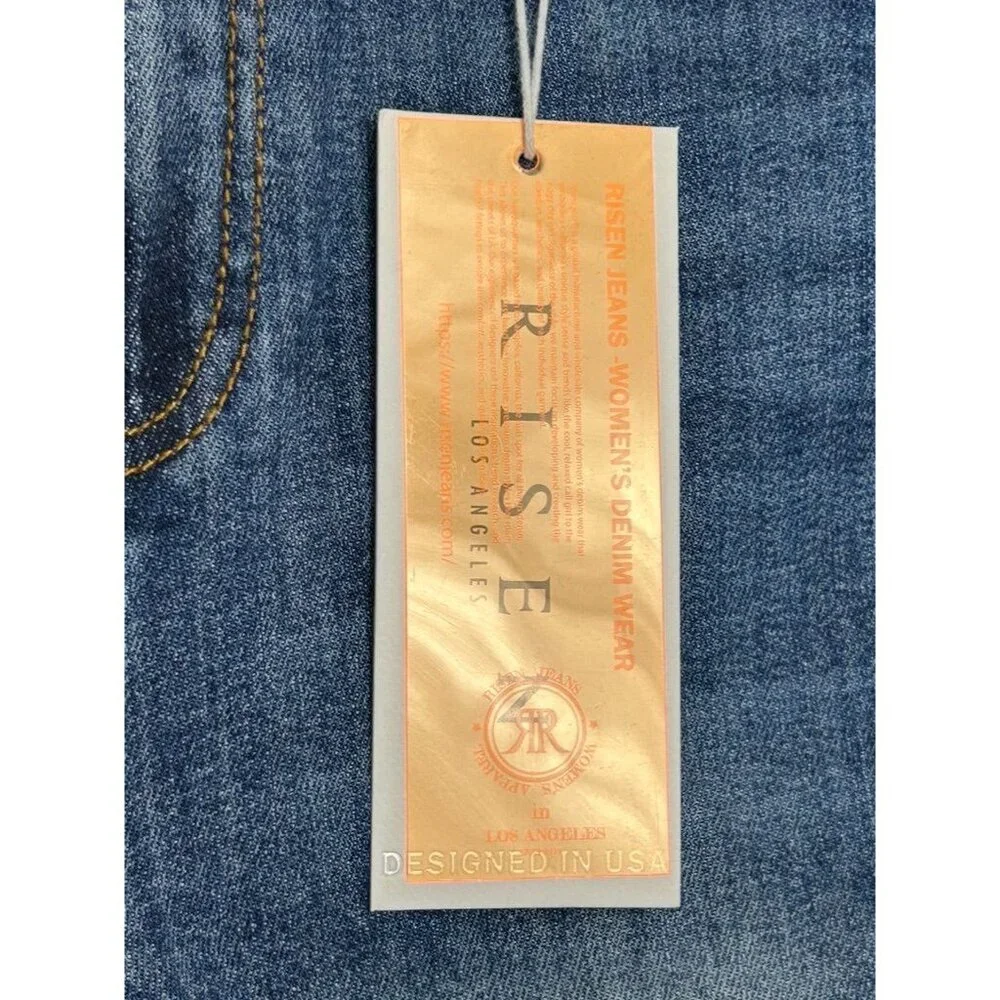 Risen High Rise Wide Cuffed Straight Denim Jeans - Sz 11/30 - NWT - Picture 6 of 9